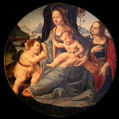 La Vierge et l'Enfant avec le petit saint Jean et sainte Marguerite (?) by Tommaso Lunetti
