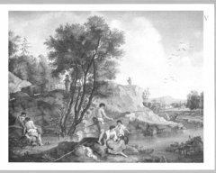 Landscap with fishermen and shepherds by Francesco Zuccarelli