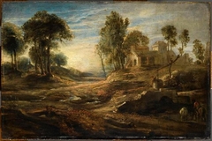 Landscape with horses at a well by Peter Paul Rubens