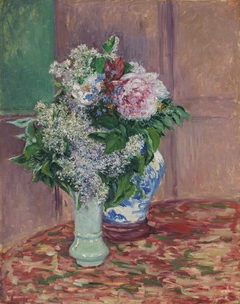 Lilacs and Peonies in Two Vases