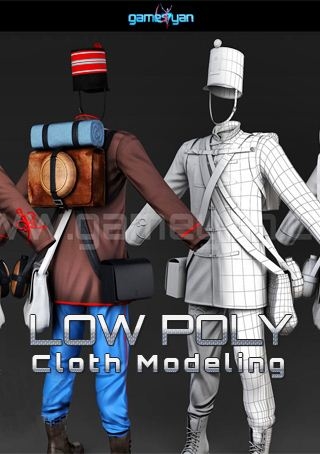 Low poly cloth modeling animation