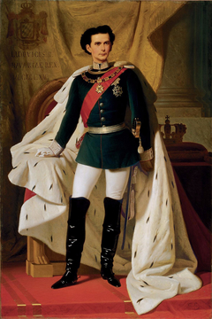 Ludwig II of Bavaria with coronation mantle by Ferdinand von Piloty