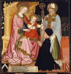 Madonna and Child with the Donor, Pietro de' Lardi, Presented by Saint Nicholas
