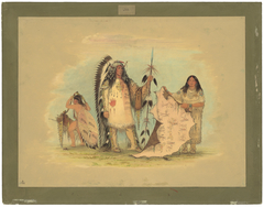 Mandan War Chief with His Favorite Wife by George Catlin