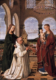 Mary with the Child, St. Barbara and a Carthusian Monk by Petrus Christus