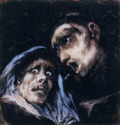 Monk Talking to an Old Woman by Francisco Goya