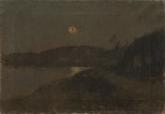 Moonlit night by the River (Landscape by the Moonlight) by László Mednyánszky