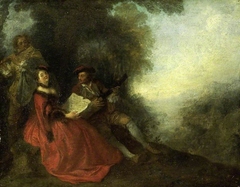 Music party in a landscape