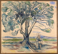 Old Man Sitting under a Tree by Edvard Munch