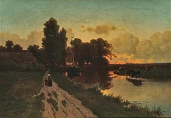 On a Dutch Canal by Alexander Mollinger