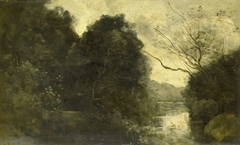 Pond in the Woods by Jean-Baptiste-Camille Corot
