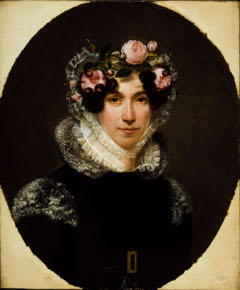 Portrait de Madame Bernard-Léon, épouse de l'acteur by Henri-François Riesener