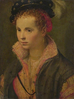 Portrait of a Lady in a Plumed Hat by Anonymous