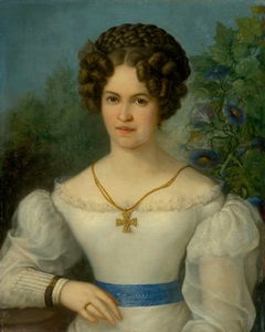 Portrait of a Young Lady in a White Dress by Jozef Ginovský