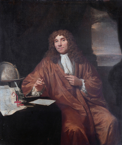 Portrait of Anthonie van Leeuwenhoek, Natural Philosopher and Zoologist in Delft by Jan Verkolje