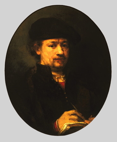Portrait of Rembrandt Sketching by Anonymous