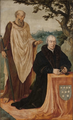 Portrait of the Donor Matelief Dammasz. with Saint Paul by Maarten van Heemskerck