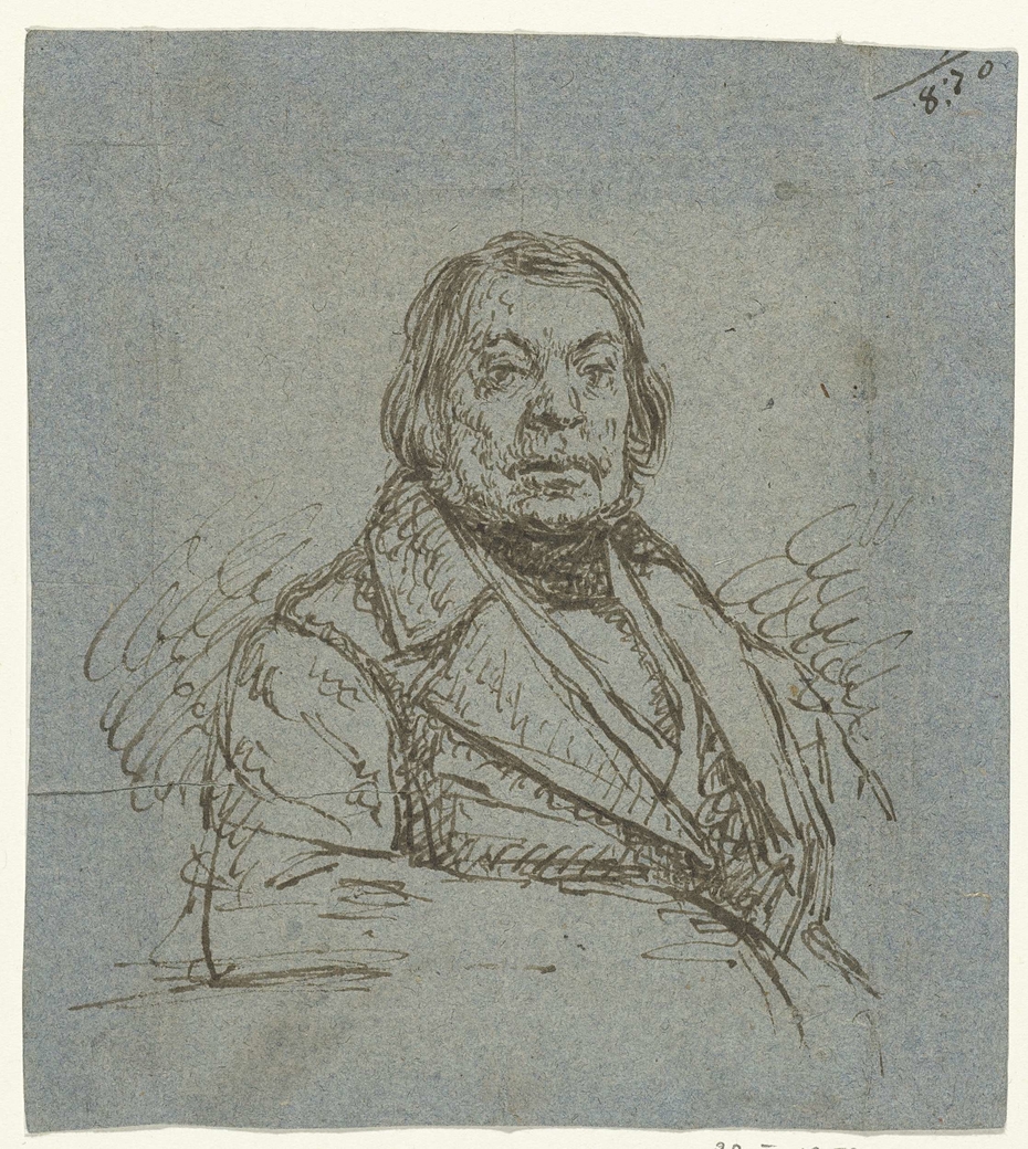 Portret van een oudere heer, zittend, naar rechts