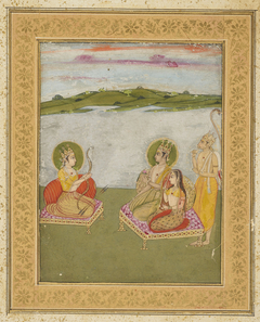 Rama and Sita with Hanuman and Lakshman. by Anonymous