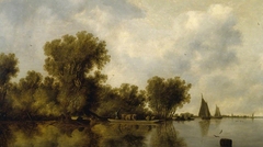 River Scene by Salomon van Ruysdael