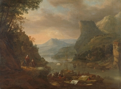 River view in a mountainous region by Herman Saftleven