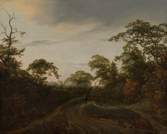 Road through a Wooded Landscape at Twilight