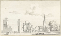 Ruïne van de abdij van Rijnsburg by Hendrik de Winter