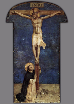 Saint Dominic adoring the Crucifixion