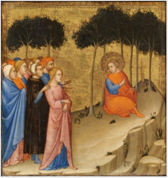 Saint Galgano Inviting the People to Adore the Cross by Andrea di Bartolo