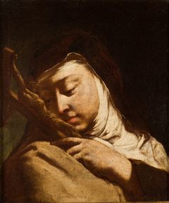 Saint Teresa of Ávila Contemplating the Cross by Domenico Maggiotto