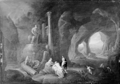 Seven Nymphs in a Grotto by Dirck van der Lisse