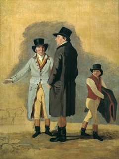 Sir Charles Bunbury with Cox, his Trainer, and a Stable-Lad: A Study for ‘Surprise and Eleanor’ by Benjamin Marshall