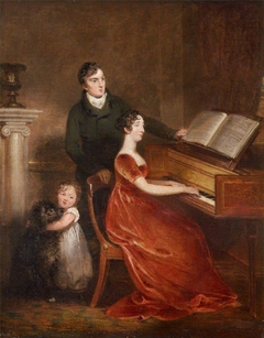 Sir Thomas Dyke Acland, 10th Bt MP (1787-1871), his Wife Lydia Elizabeth Hoare (1786-1856) and their Son, later Sir Thomas Dyke Acland (1809-1898) by Henry Singleton