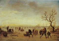 Skaters on the Ice, ca. 1642 – 1645 by Isaac van Ostade