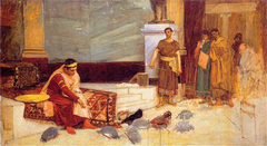Sketch for The Favorites of the Emperor Honorius (study) by John William Waterhouse