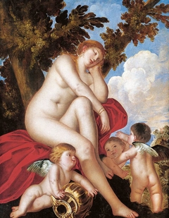 Sleeping Venus with Putti by Alessandro Varotari