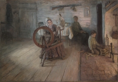 Spinning by Firelight - The Boyhood of George Washington Gray by Henry Ossawa Tanner
