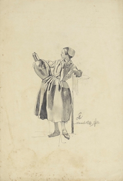 Staand meisje met een kruik by Pieter van Loon
