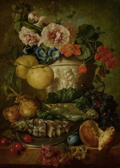 Still life with fruit and flowers by Jan van Os