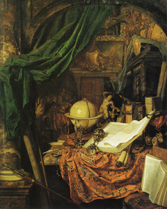 Still Life with Globe, Books, Sculpture, and Other Objects by Jan van der Heyden