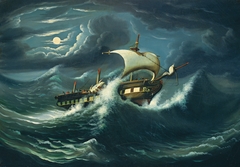 Storm-Tossed Frigate by Thomas Chambers