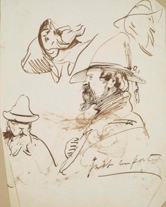 Studies of A Man Wearing a Hat and Cape - John Phillip - ABDAG014484.366 by John Phillip