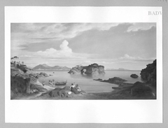 Süditalienische Landschaft mit dem Felsen des Virgil und Staffage by Bernhard Fries