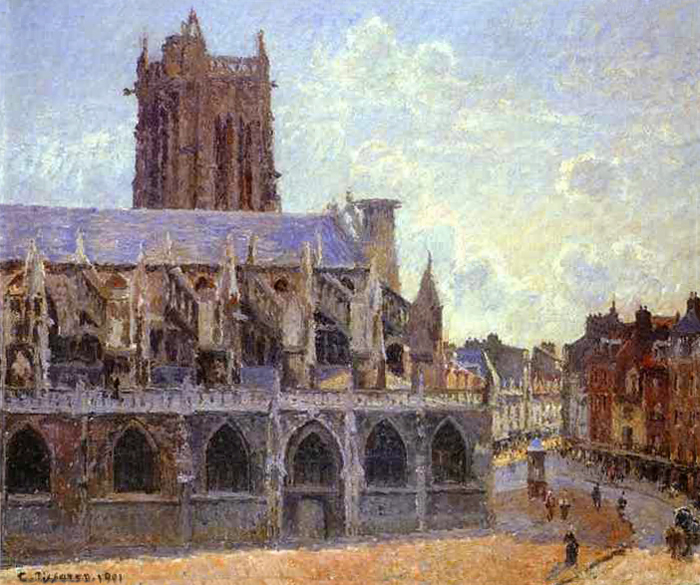 The Church of Saint-Jacques in Dieppe, Sunlight, Morning