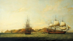 The East Indiaman 'Northumberland' off Saint Helena by Thomas Luny