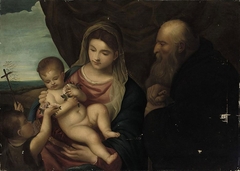 The Madonna and Child with the Infant Saint John the Baptist and Saint Anthony Abbot by Anonymous