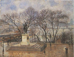 The Raised Terrace of the Pont-Neuf, Place Henri IV: in Morning Rain by Camille Pissarro