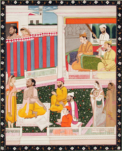 The sage Bhichuk, converses with Sardyapasharedi in the presence of Raja Kiratba by Anonymous