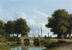 The sluices of the Nederwaard near Elshout by Jan Weissenbruch