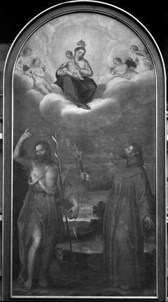 The Virgin appearing to Saints John the Baptist and Francis of Assisi by Hans Rottenhammer